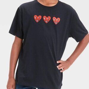 New with Tags Boys' Keith Haring Heart Smiles Graphic T-Shirt - Black XXL
